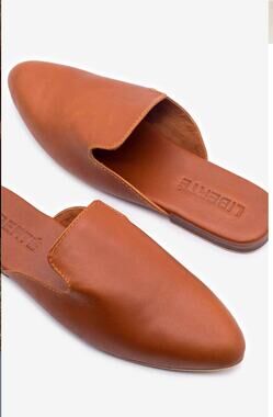 Liberte The Modern Mule in Cognac Tan Brown Leather size 8